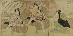 TOYOKUNI/Scene of a kabuki performance, triptychのサムネール