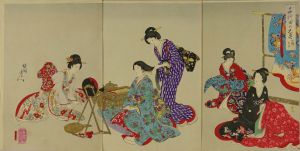 CHIKANOBU/Okushiage (Hair making up), from Chiyoda no o-oku (Inner palace of Edo Castle), triptychのサムネール