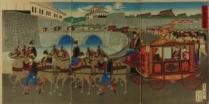 SHOGETSU/Emperor leaving the new palace at the day of proclaiming constitution, triptychのサムネール