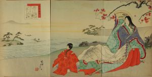 CHIKANOBU/Poem by Sei Shonagon, from Kachofugetsu (Flowers, birds, wind, moon), triptychのサムネール