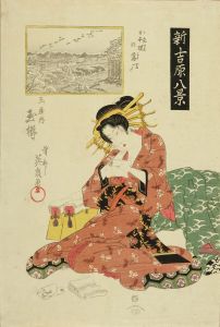 英泉/吉原八景　玉屋内玉櫛　日本堤の落雁のサムネール