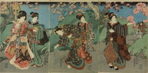 豊国三代/美人花見の図のサムネール