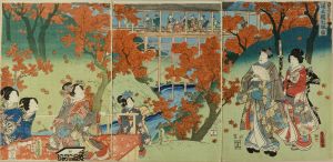 豊国三代/通天橋紅楓ノ図のサムネール
