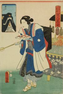 豊国三代/江戸名所百人美女　築地門跡　のサムネール