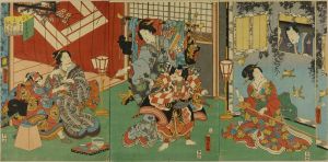 国貞二代/梅蝶源氏色紫五節句子供おどり　睦月のたのしみのサムネール