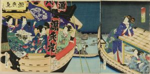 国貞二代/源氏美立浮ふね　両国川開の光景のサムネール