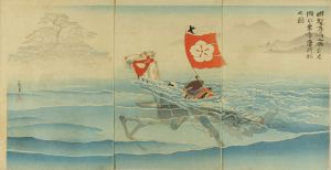 清親/明智左馬之助光春　湖水乗打唐崎松之図のサムネール