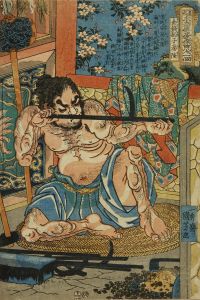 国芳/通俗水滸傳豪傑百八人之一個　金銭豹子湯隆のサムネール