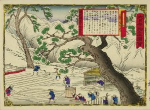 広重三代/大日本物産図会　越後国　雪中布哂之図のサムネール