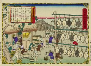 広重三代/大日本物産図会　若狭国　蒸鰈製造之図のサムネール