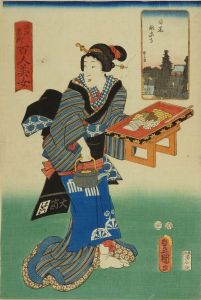 豊国三代/江戸名所百人美女　目黒龍泉寺のサムネール