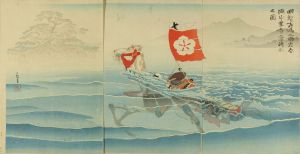 清親/明智左馬之助光春　湖水乗打唐崎松之図のサムネール